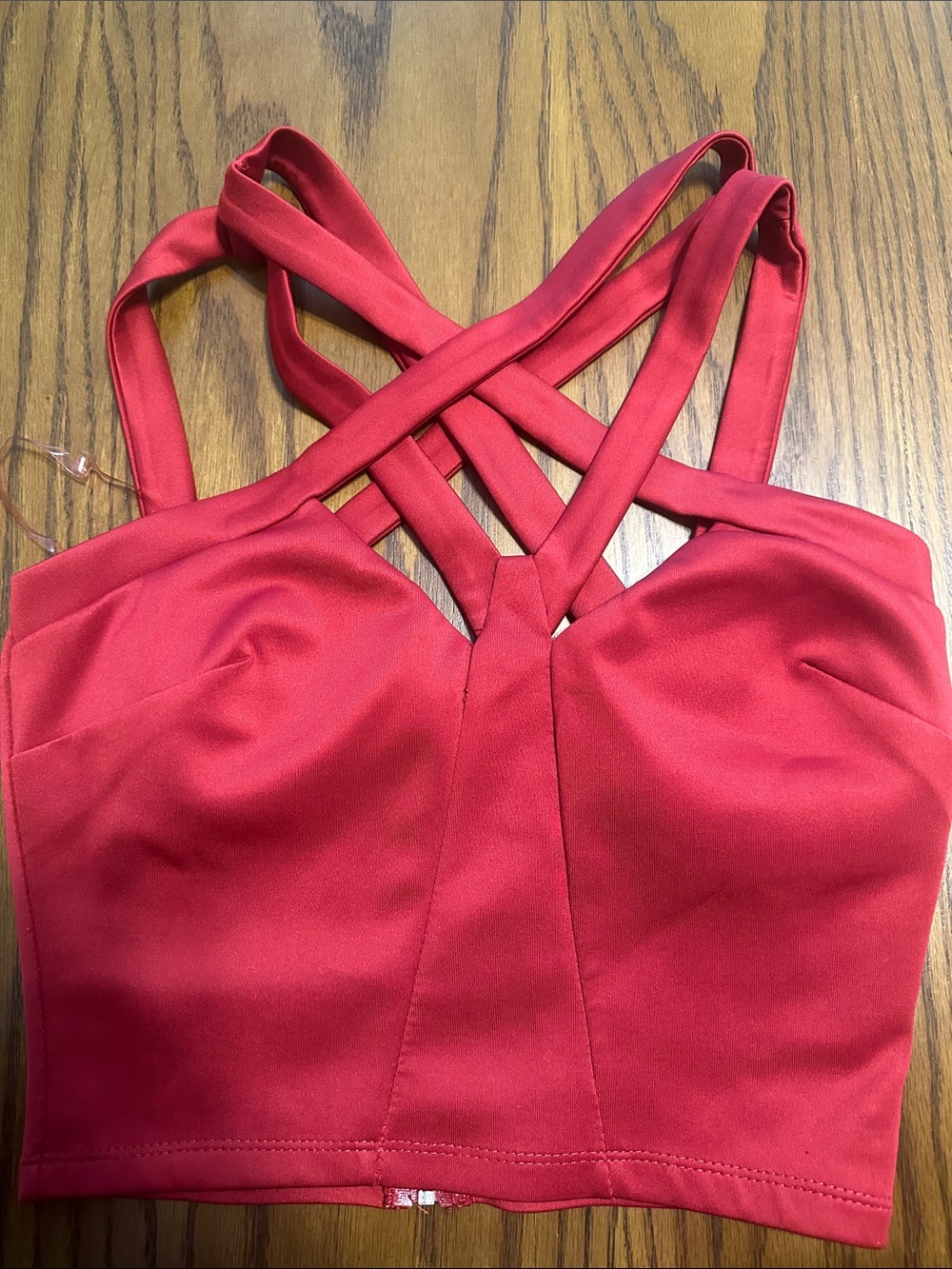 Charlotte Russe Red Strappy Cropped Tank Top